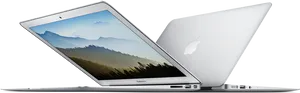 Mac Book Air Silver Openand Closed PNG Image