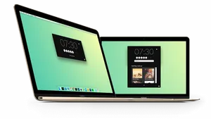 Mac Book Dual Screen Setup PNG Image