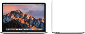 Mac Book Pro Frontand Side View PNG Image