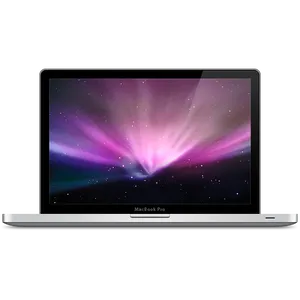 Mac Book Prowith Cosmic Wallpaper PNG Image