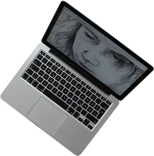 Mac Book Prowith Sketchon Screen PNG Image