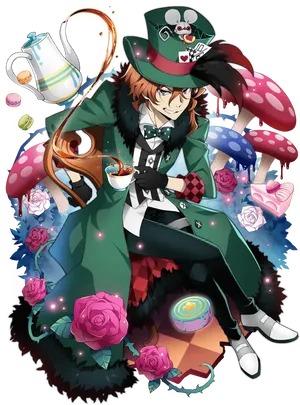 Mad Hatter Anime Style PNG Image