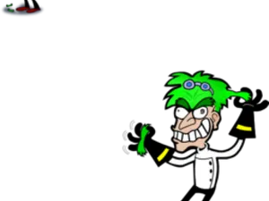 Mad Scientist Cartoon Character PNG Image