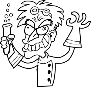 Mad Scientist Cartoon Character PNG Image