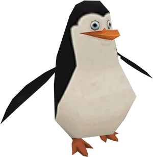 Madagascar Penguin Character3 D Model PNG Image