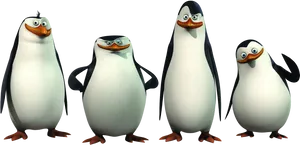 Madagascar Penguins Characters PNG Image