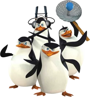 Madagascar Penguins Team Portrait PNG Image