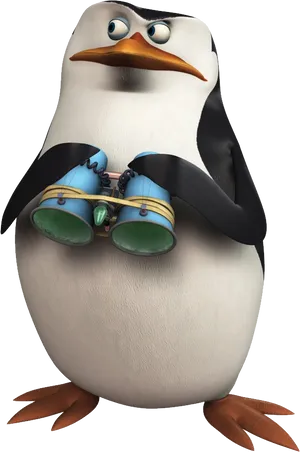 Madagascar Penguinwith Binoculars PNG Image