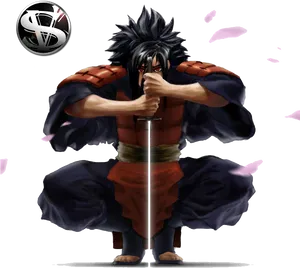 Madara_ Uchiha_ Stance_with_ Fan PNG Image