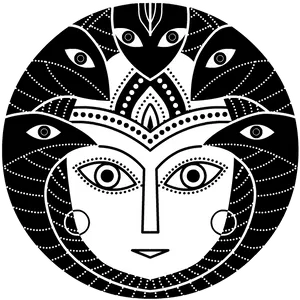 Madhubani Style Vishnu Artwork PNG Image