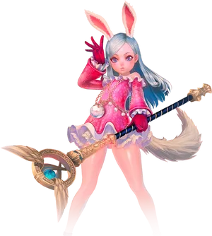 Magical Bunny Warrior PNG Image