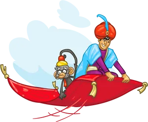 Magical Carpet Ridewith Monkeyand Man PNG Image