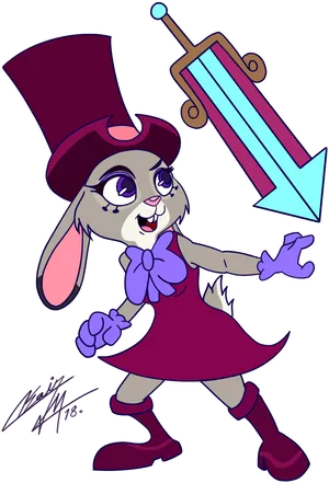 Magician Judy Hopps Cartoon PNG Image