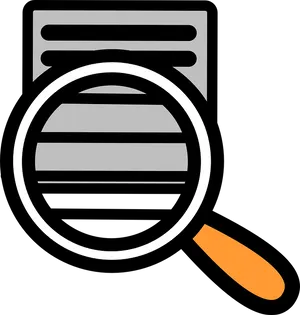 Magnifying Glass Document Icon PNG Image