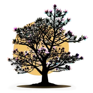 Magnolia Tree Sunset Silhouette Png 06212024 PNG Image