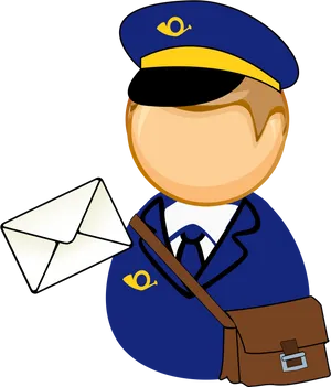 Mail Carrier Cartoon Character PNG Image