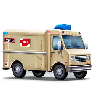 Mail Truck Illustration Png Vxw98 PNG Image