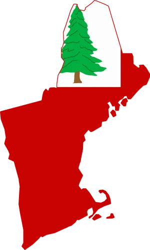 Maine State Outlinewith Pine Tree PNG Image