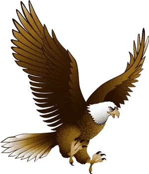 Majestic Bald Eagle Illustration PNG Image