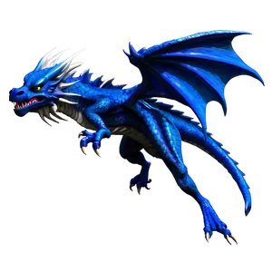 Majestic Blue Dragon Art Png Syb7 PNG Image