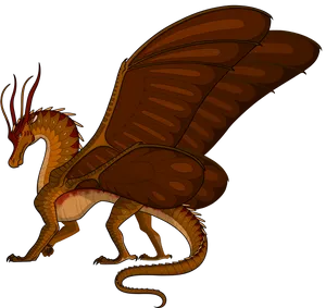 Majestic_ Brown_ Dragon_ Illustration PNG Image