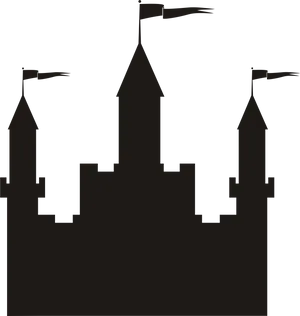 Majestic Castle Silhouette PNG Image