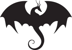 Majestic Dragon Silhouette PNG Image