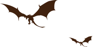 Majestic Dragon Silhouettes PNG Image