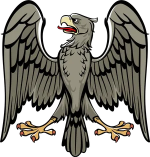 Majestic Eagle Spread Wings Illustration PNG Image