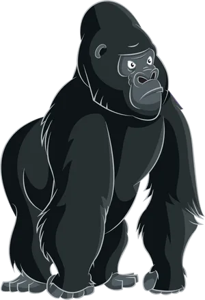 Majestic Gorilla Illustration PNG Image