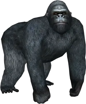 Majestic Gorilla Standing PNG Image