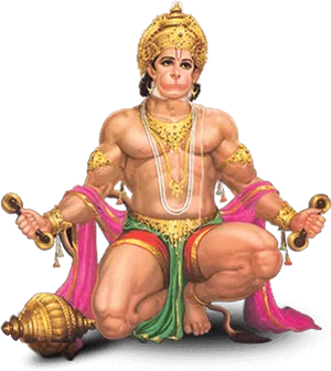 Majestic_ Hanuman_ Sitting_ Pose PNG Image