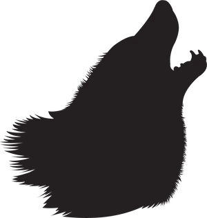 Majestic Howling Wolf Silhouette PNG Image