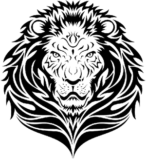 Majestic Lion Tattoo Design PNG Image