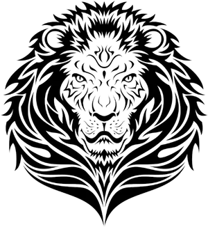 Majestic Lion Tattoo Design PNG Image