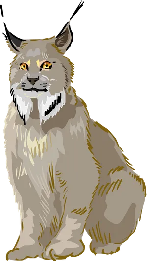 Majestic Lynx Illustration PNG Image