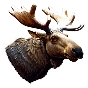 Majestic Moose Head Artwork Png 06292024 PNG Image