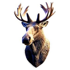 Majestic Moose Head Artwork Png 06292024 PNG Image