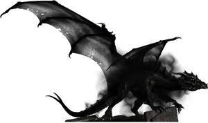 Majestic_ Night_ Dragon PNG Image