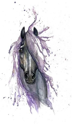 Majestic Purple Maned Horse Artwork PNG Image