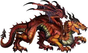 Majestic_ Red_ Dragon_ Artwork PNG Image