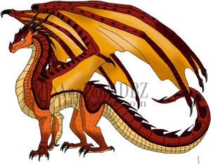 Majestic_ Red_ Dragon_ Illustration PNG Image