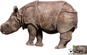 Majestic Rhino Isolatedon Transparent Background PNG Image