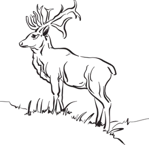 Majestic Stag Silhouette PNG Image