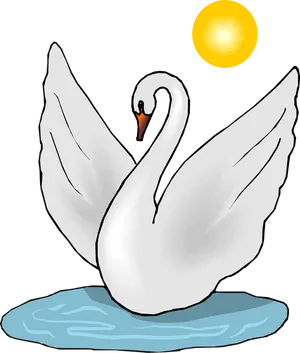 Majestic Swan Sunrise PNG Image