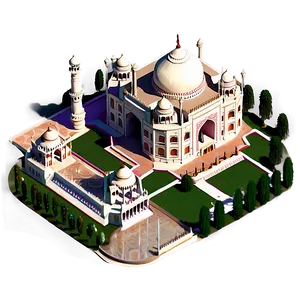 Majestic Taj Mahal Aerial View Png Gus PNG Image