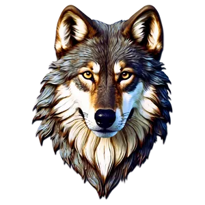 Majestic Wolf Face Art Png 06292024 PNG Image