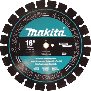 Makita Dual Purpose Diamond Blade16 Inch PNG Image