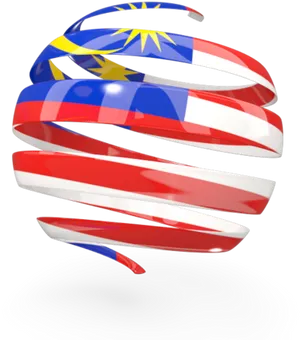 Malaysian Flag Ribbon Twirl PNG Image