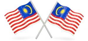 Malaysian Flags Crossed PNG Image